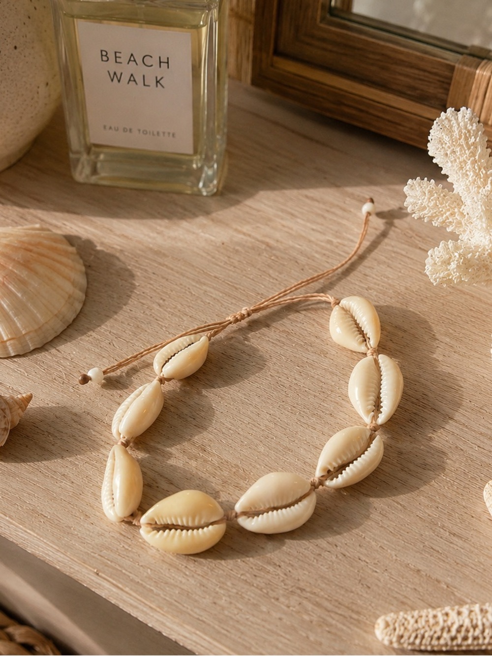 Natural Cowrie Shell Adjustable Anklet - Picture 5 of 5